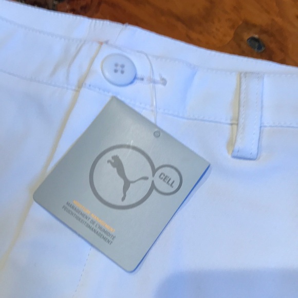New! PUMA Junior S White Tech Short JRs DryCell UPF 50+ Golf Golfing Sport - Picture 5 of 7